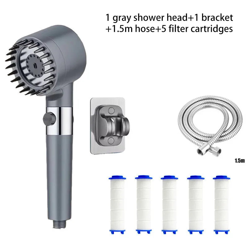 Three Speed Adjustment Bathroom Supplies Head Massage Portable Shower Filter Showers for Bathroom A