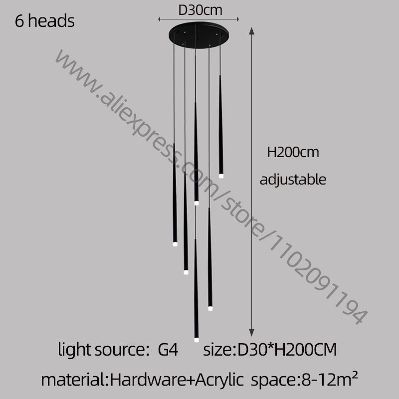 Modern Dining Room Chandelier Minimalist Design Living Room Kitchen Bedroom Light Study Cafe Led Bar Staircase Chandelier