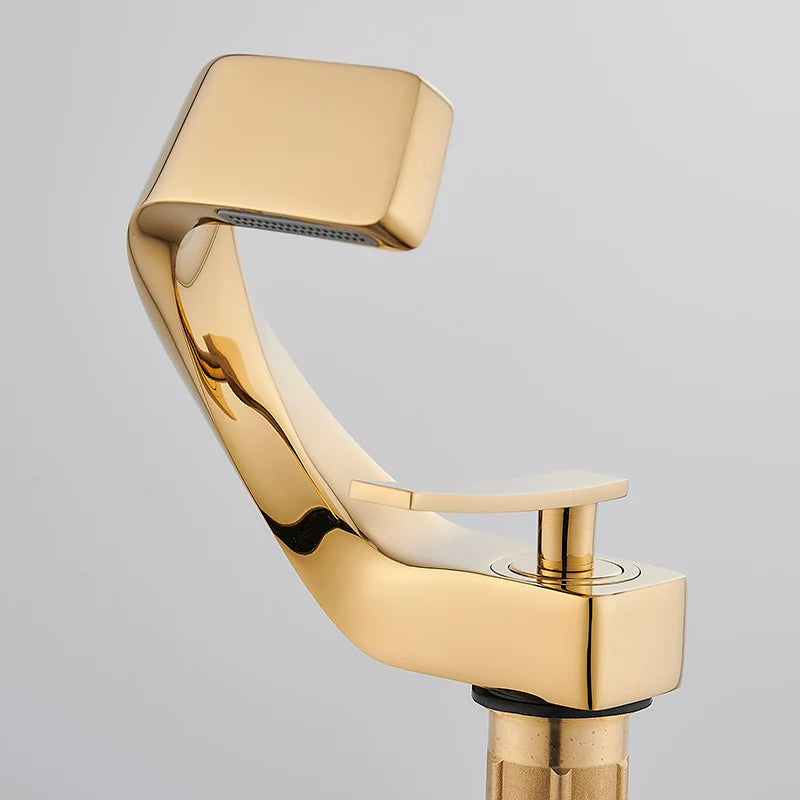 Single Handle Single Hole Fashion Wash Basin Sink Faucet Hot and Cold Bathroom Faucet Deck-mounted Faucet