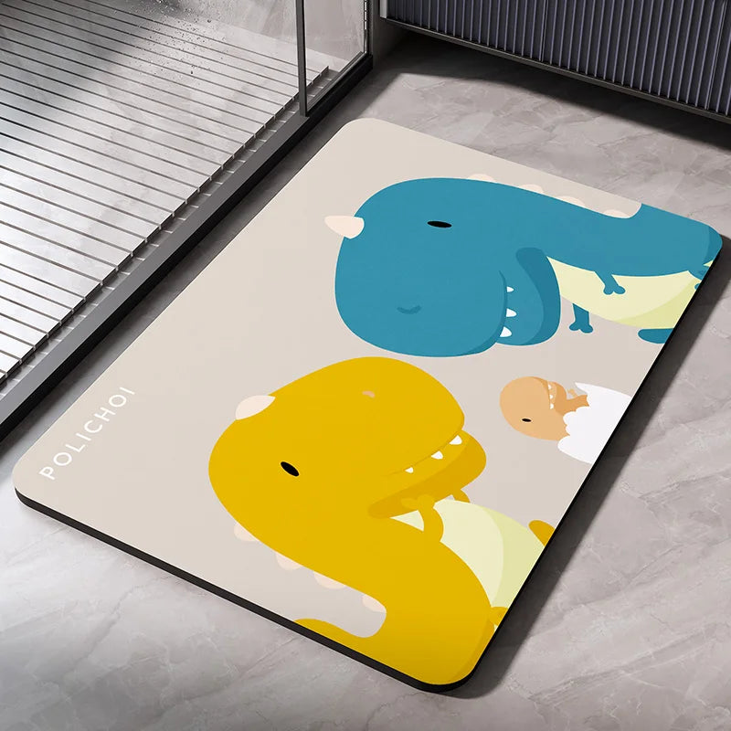 Diatomite Bath Mats Bathroom Absorbent Anti Slip Floor Mat Foot Carpet Quick Dry Shower Toilet Rug Doormat Washable