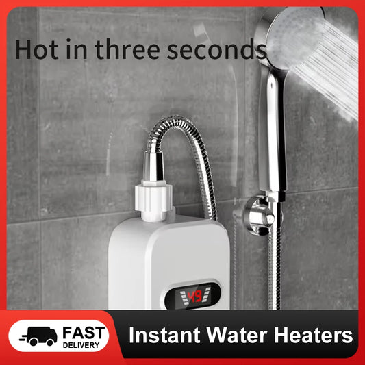 Bathroom Instant Water Heaters LCD Digital Display Thermostatic Shower Water Heating Device Waterproof 304 Stainless Steel Tank