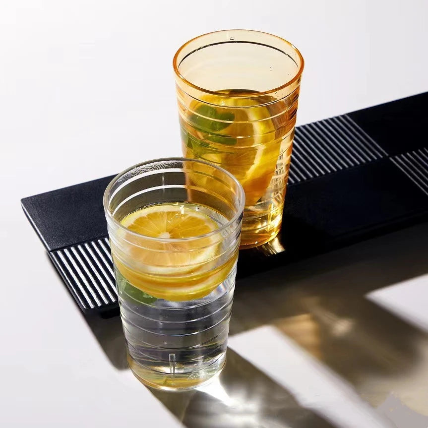 5pcs transparent plastic anti-fall cold water cup beverage cup water cup beer cup easy to carry