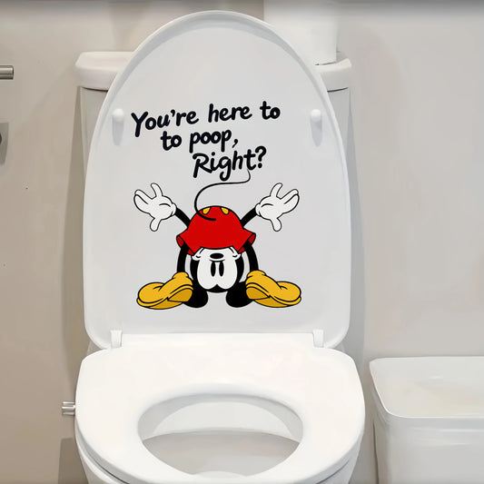 1 Disney Mickey Mouse, Fun Cartoon Toilet Stickers, Self-Adhesive, Irregular Shapes, Suitable for Decorating Bathrooms, Homes, Doors, Refrigerators, Windows, Etc