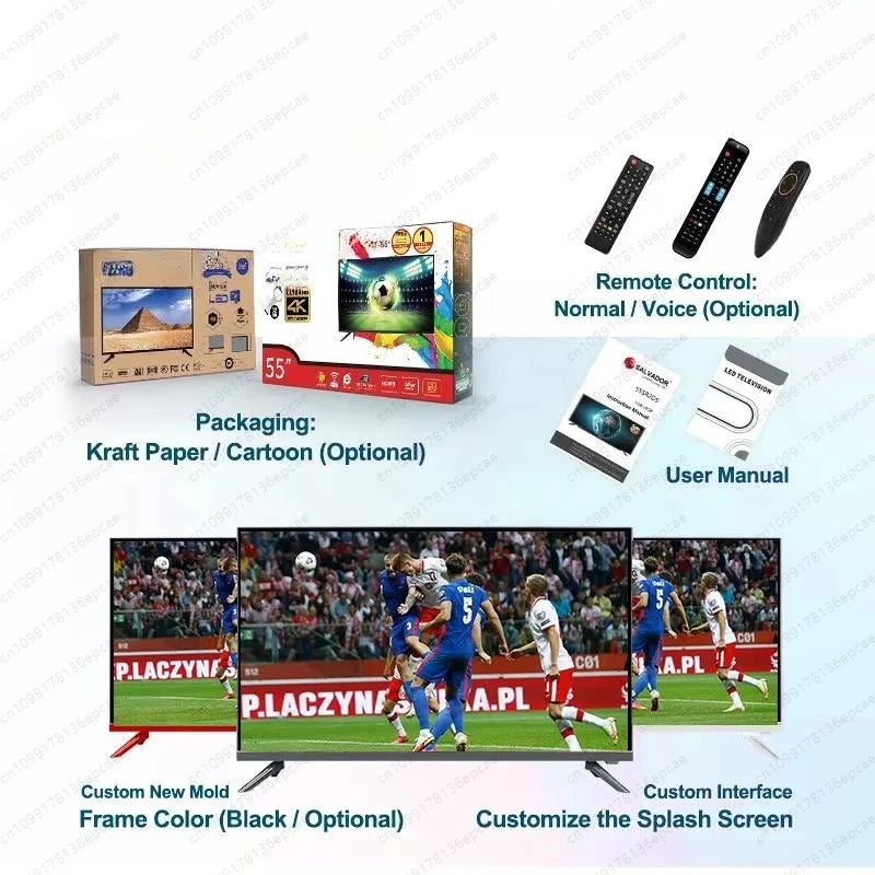 75 Inch Smart TV 4K Ultra HD LED &  TVs Televisions LED 100 Inch Flat Display Screen Stand