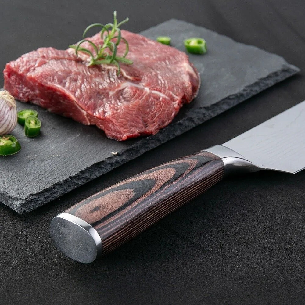 MDHAND 8 Inch Japanese Kiritsuke Knife German High Carbon Stainless Steel Ultra Sharp Meat Fish Sushi Kitchen Chef's Knife