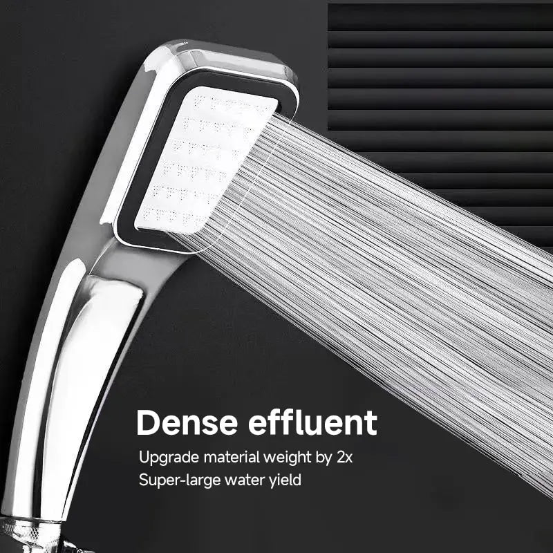 300 Holes Pressurized Showerhead Hand Hold Square Shower Head Water Saving Rainfall Spray Nozzle