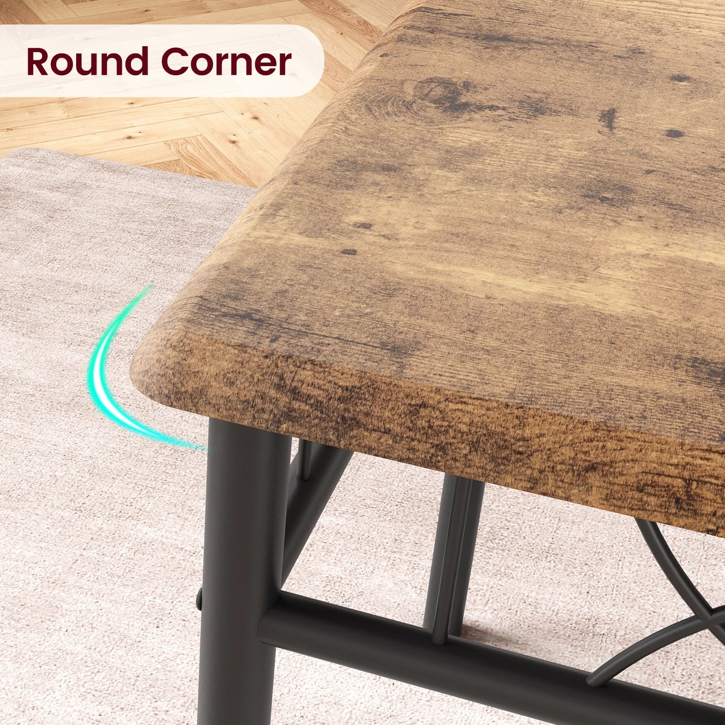 Dining Table Set for 4,5-Piece Dining Table Set,Modern Kitchen Table and Chairs Set,Kitchen Table Set Rectangular Dining Table