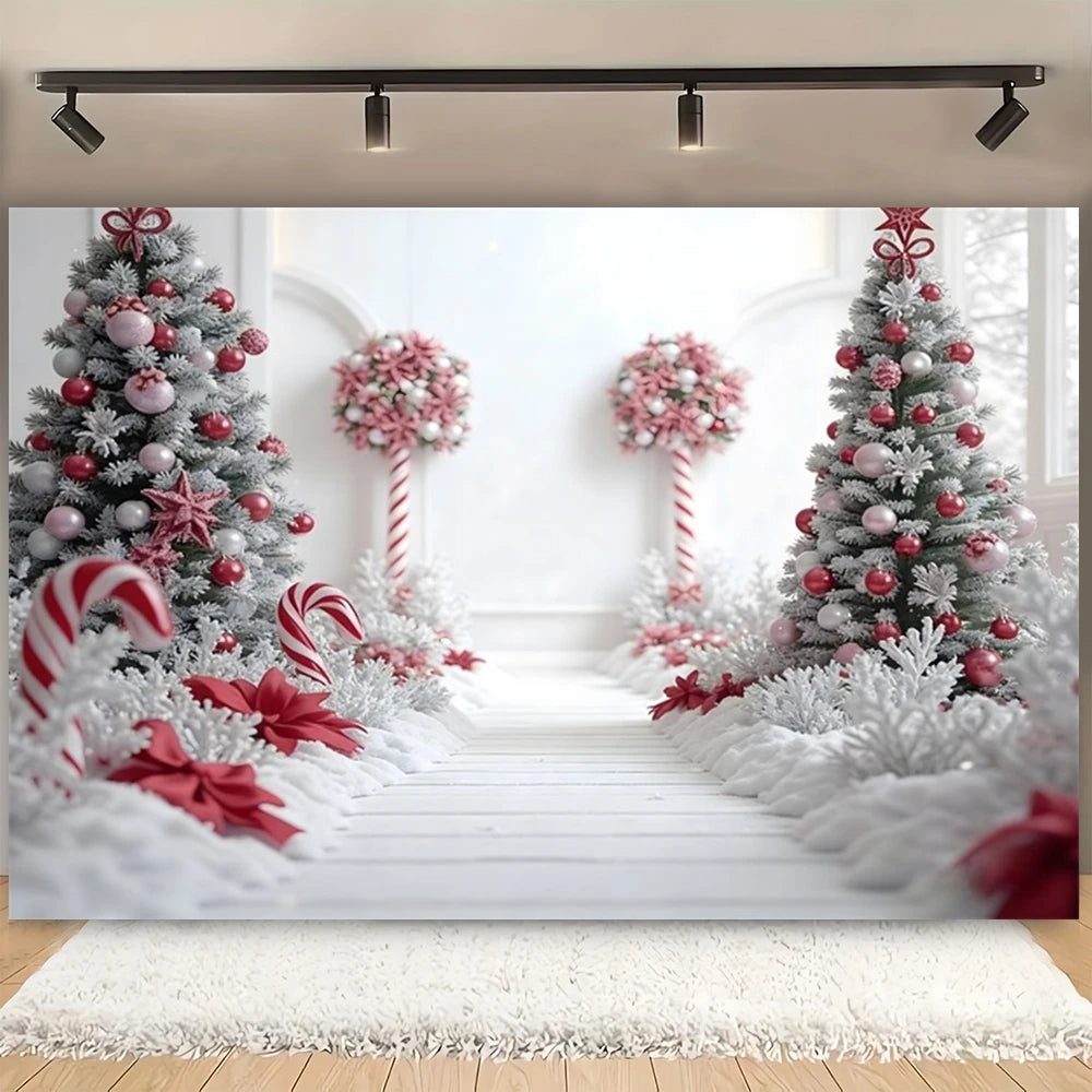 Merry Christmas Decorative Background Arched Xmas Tree Winter 2025 Christmas Indoor Photography Backdrop Photo Studio Props