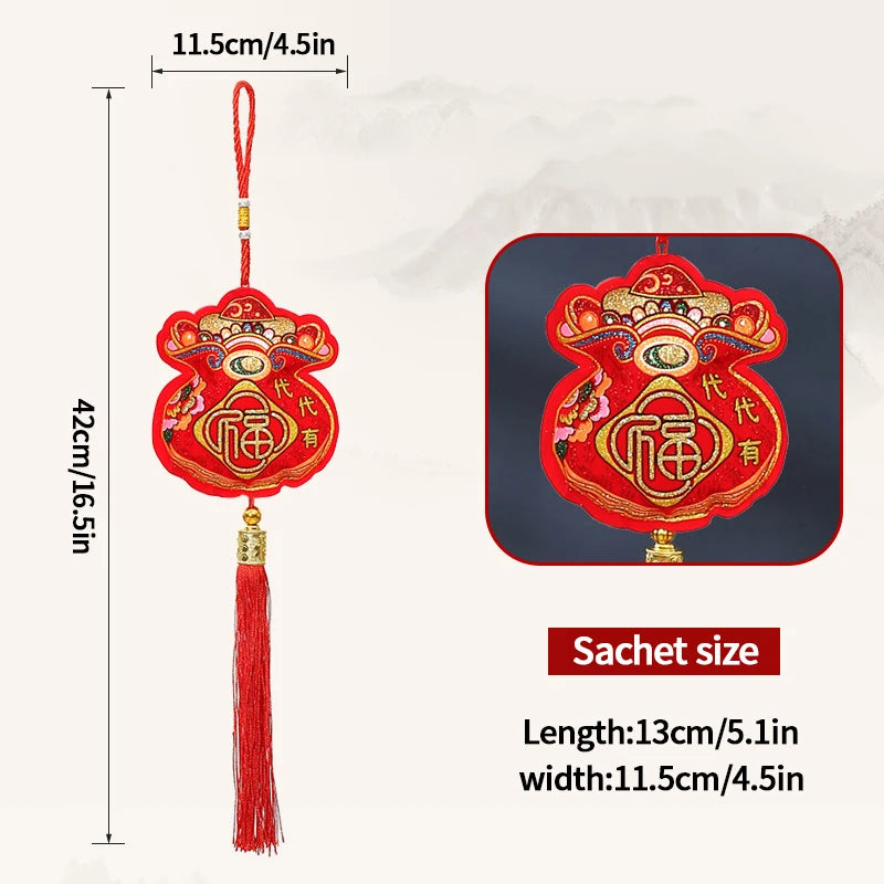 Chinese New Year 2025 Decorations Chinese Spring Festival Hanging Pendant Door Wall Ornament Traditional Chinese Room Decoration