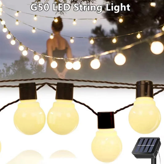 G50 Bulbs Ambient Light Led Fairy String Lights Outdoor Solar Light Wedding Party Xmas Home Garden Decoration
