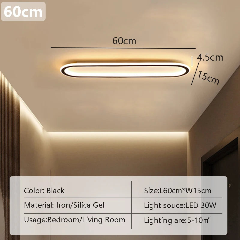 LED Ceiling Light 40/60/80cm Long Strip For Bedroom Study Kitchen Corridor Restaurant Hotel Apartment Indoor Lighting Fixtures