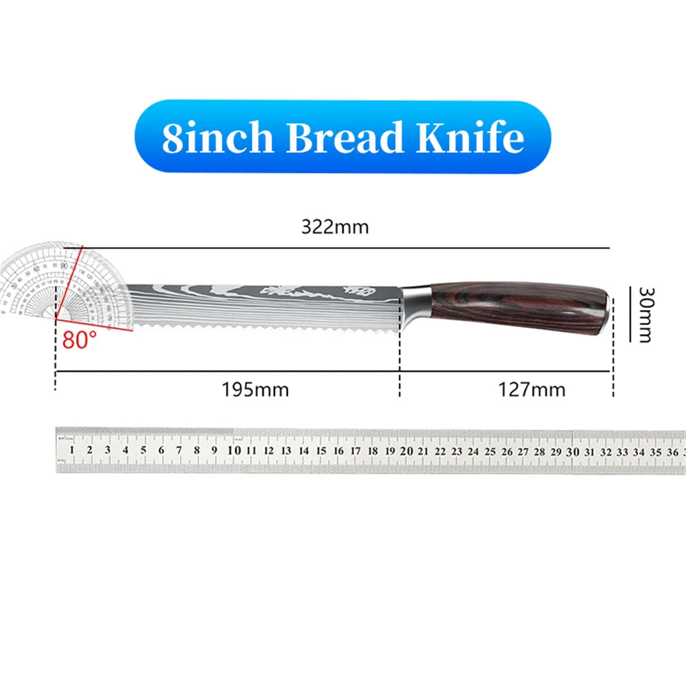 Kitchen Bread Knife Serrated Design