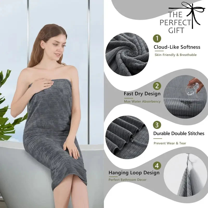 8 Pcs Bath Towel Set - 4 Washcloths, 2 Face Towels & 2 Bath Towels - Absorbent & Quick Dry, Ideal for Bathroom, Gym & Hotel Use