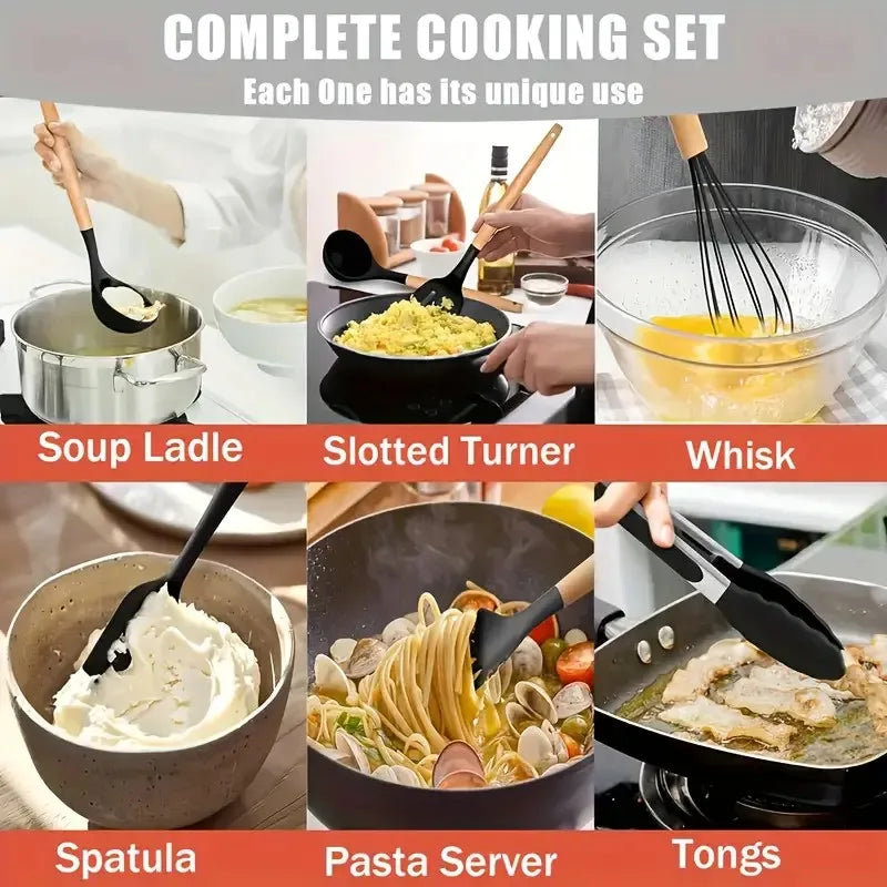 1-19 multi - functional knives, full - set silicone kitchenware, rust - proof kitchen knive,