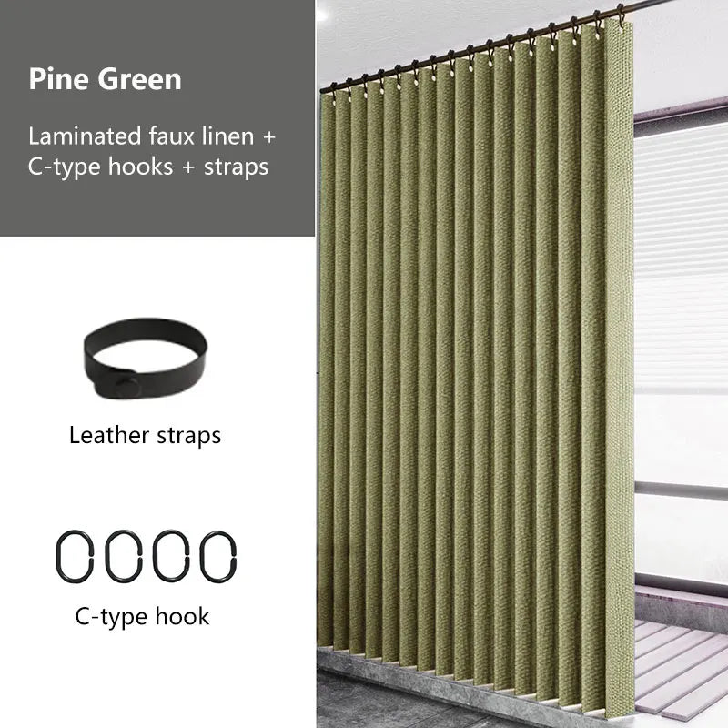 Laminated Imitation Linen Multi-color Large Ring Waterproof Strong Thick Cloth Opaque Shower Curtain, Suitable for Bathroom Use