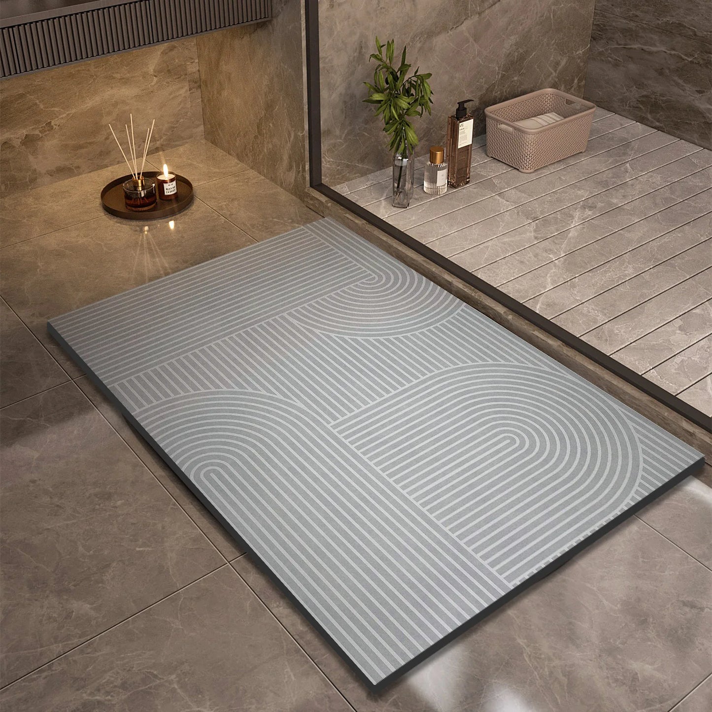 Super Absorbent Bath Mats Bathroom Anti Slip Shower Foot Mat Quick Dry Bathtube Carpet Toilet Rug Doormat Washable