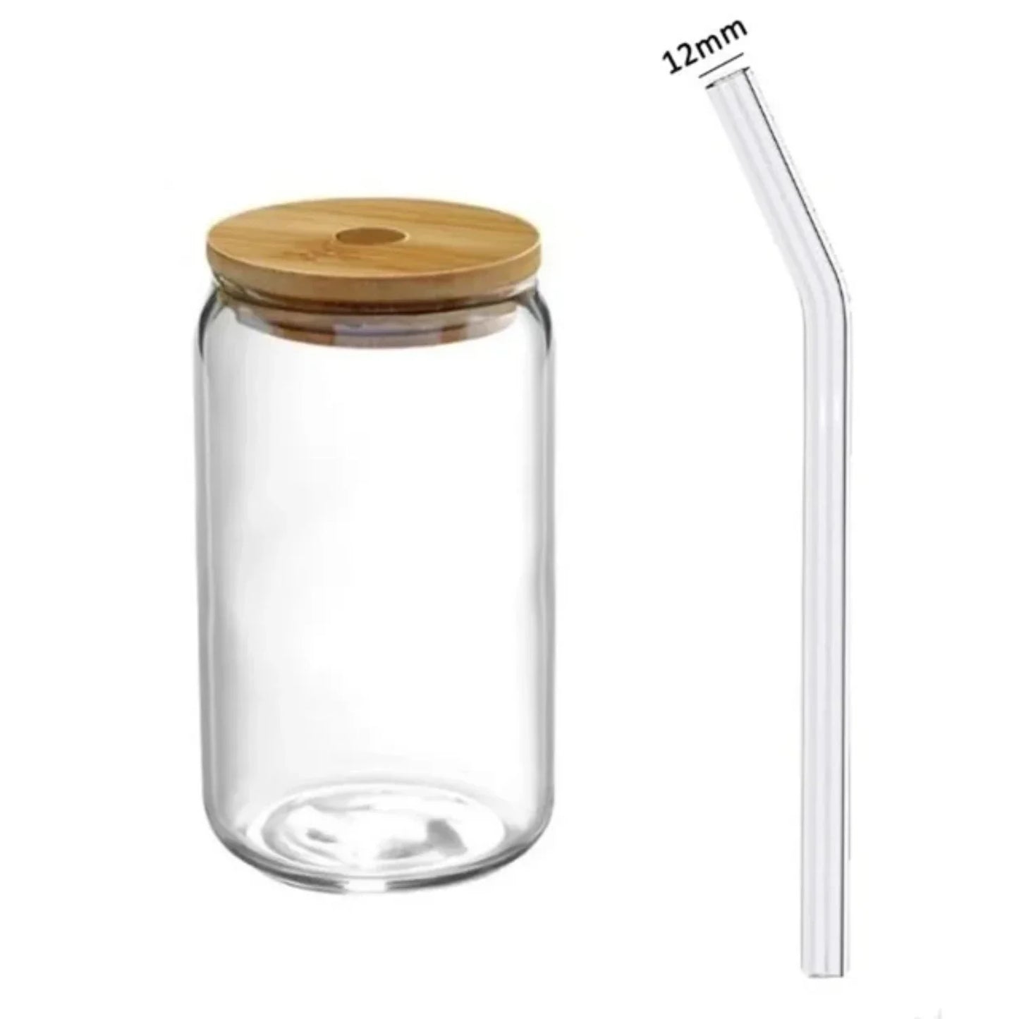 350ml/550ml Glass Cup With Lid and Straw Transparent Bubble Tea Cup Juice Glass
