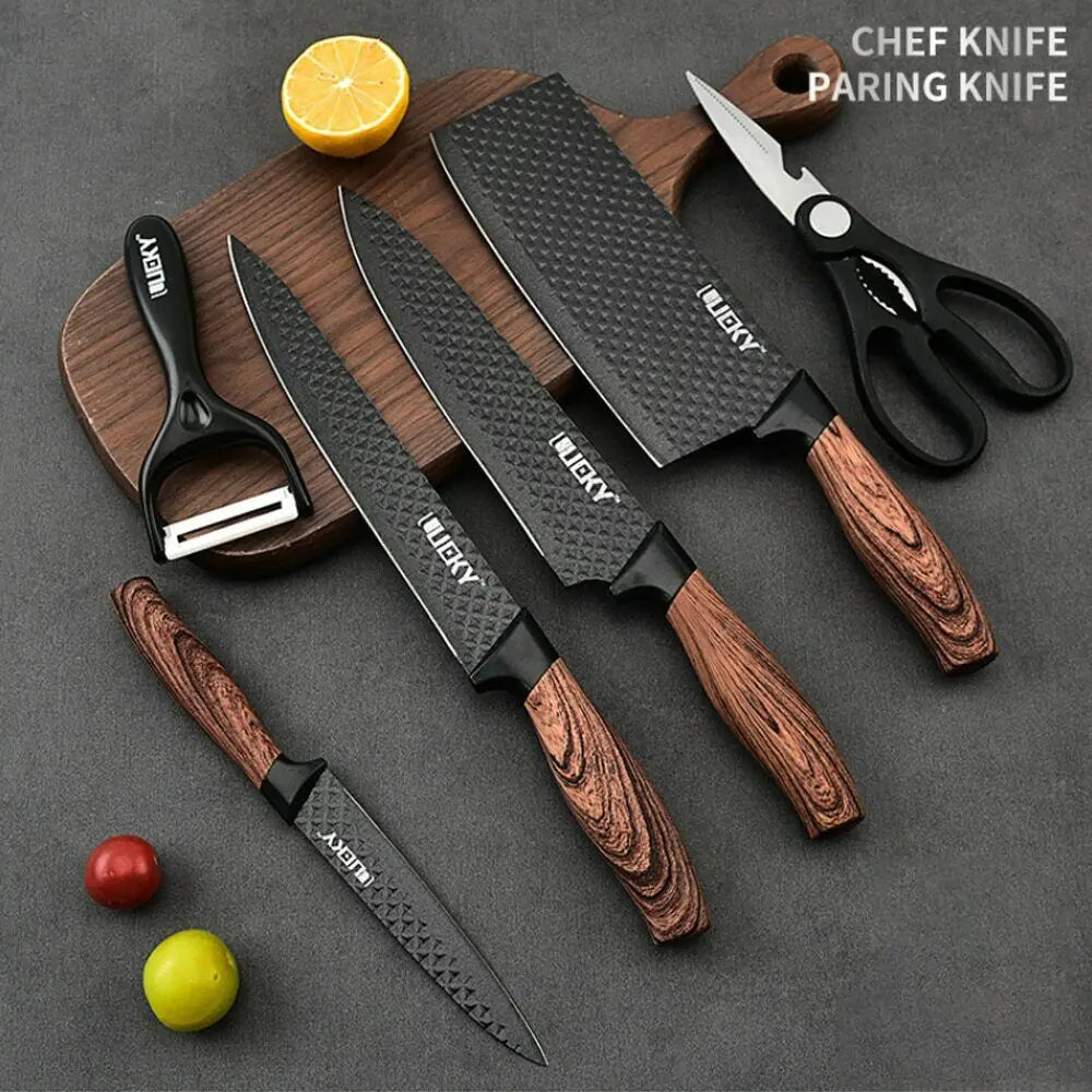 Stainless Steel Kitchen Knives Set Tools Forged Kitchen Knife Scissors
