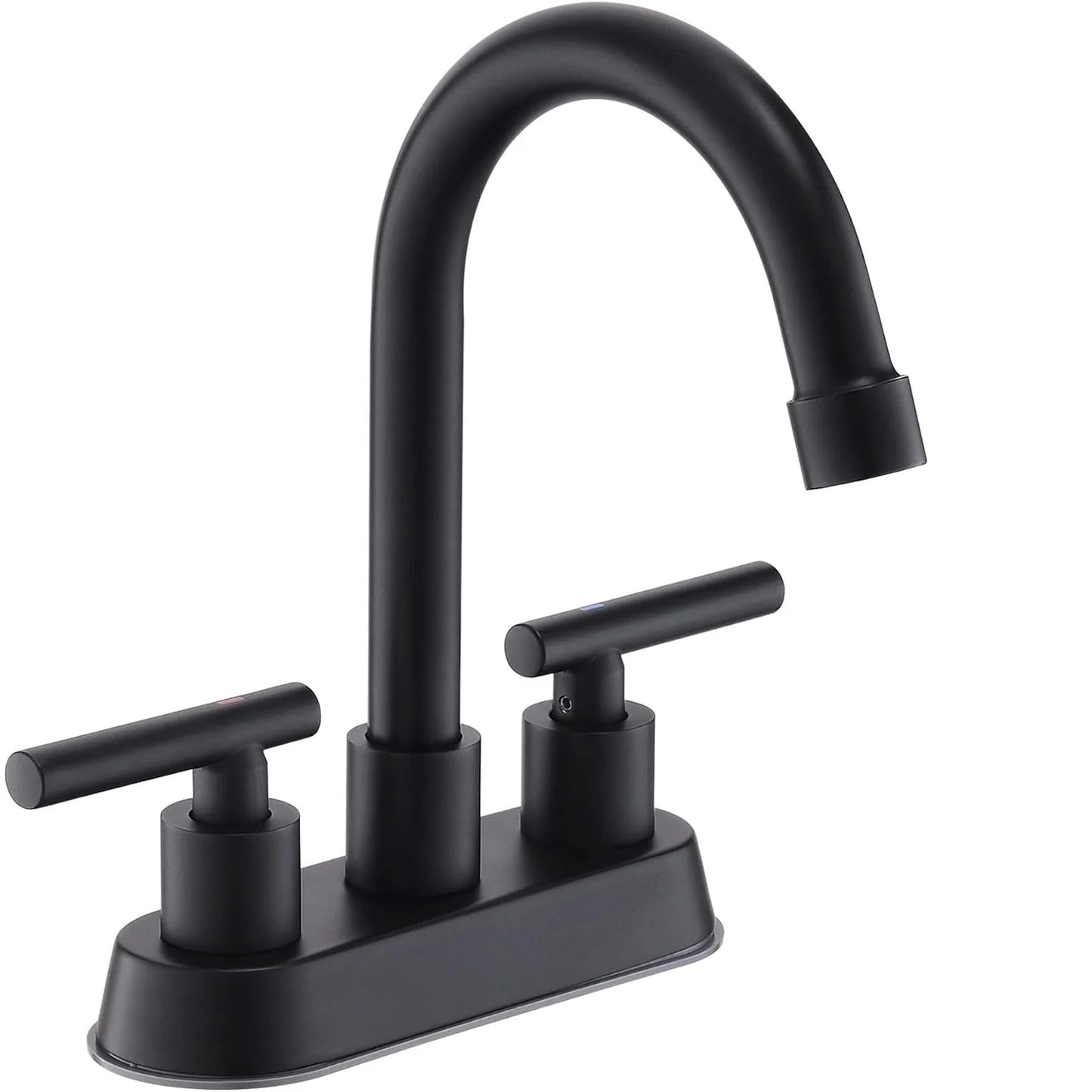 Black Bathroom Faucets, 2 Handle Bathroom Sink Faucet, 4-Inch Centerset Bathroom Sink Faucet with Pop Up Drain and Water Supply