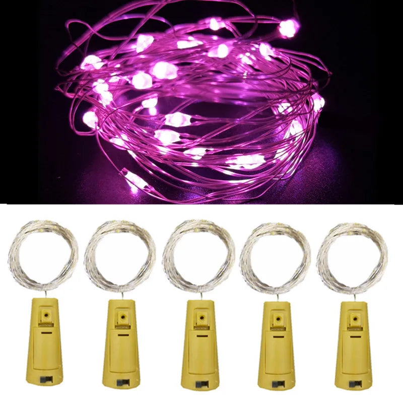 5pcs 2m Bar LED wine bottle cork string lights holiday decoration garland wine bottle fairy lights Christmas copper wire lights