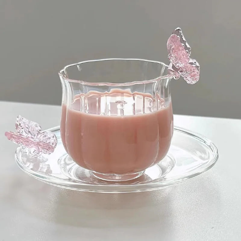High Borosilicate Glass Butterfly Cup Handmade Narcissus Cup Creative Transparent