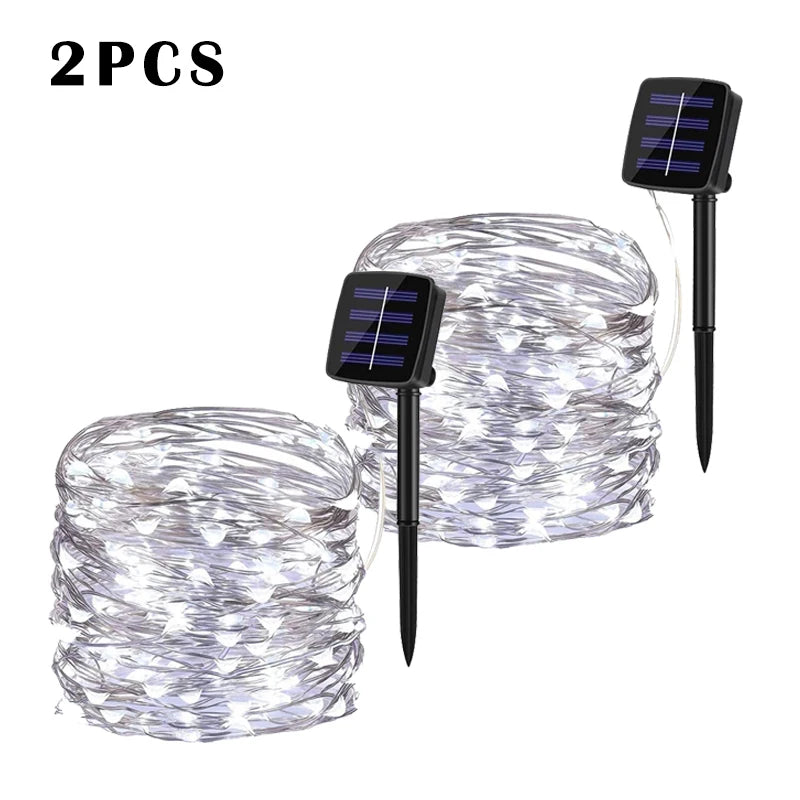 7m/12m/22m/32m LED Solar Light Outdoor Garden Fairy String Light Led Twinkle Waterproof Lamp for Christmas Patio Tree Party
