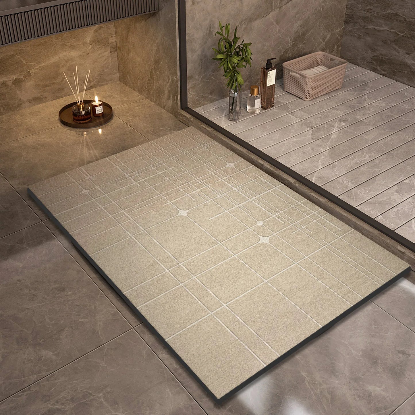 Super Absorbent Bath Mats Bathroom Anti Slip Shower Foot Mat Quick Dry Bathtube Carpet Toilet Rug Doormat Washable