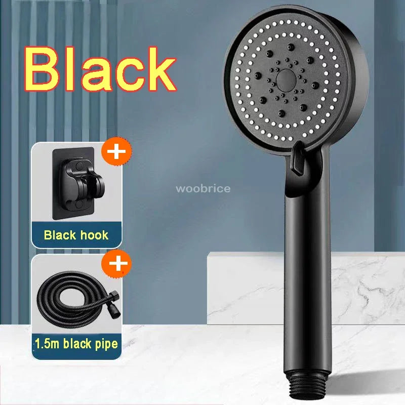 Bathroom Sink Faucet Head of A Shower High Pressure 5 Modes Adjustable with Hose Water Saving One-Key Stop Bathroom Accessories