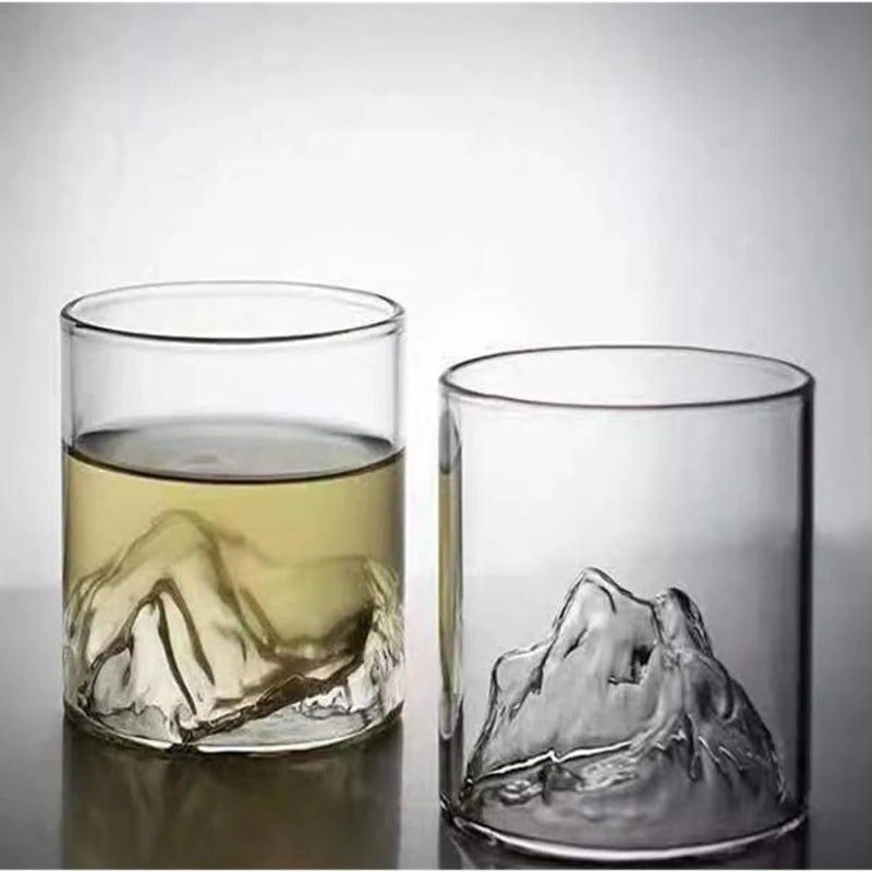 3D Landscape Cup Wine Whiskey Beer Tea Coffee Cup Glassware Mountain Crystal Glass