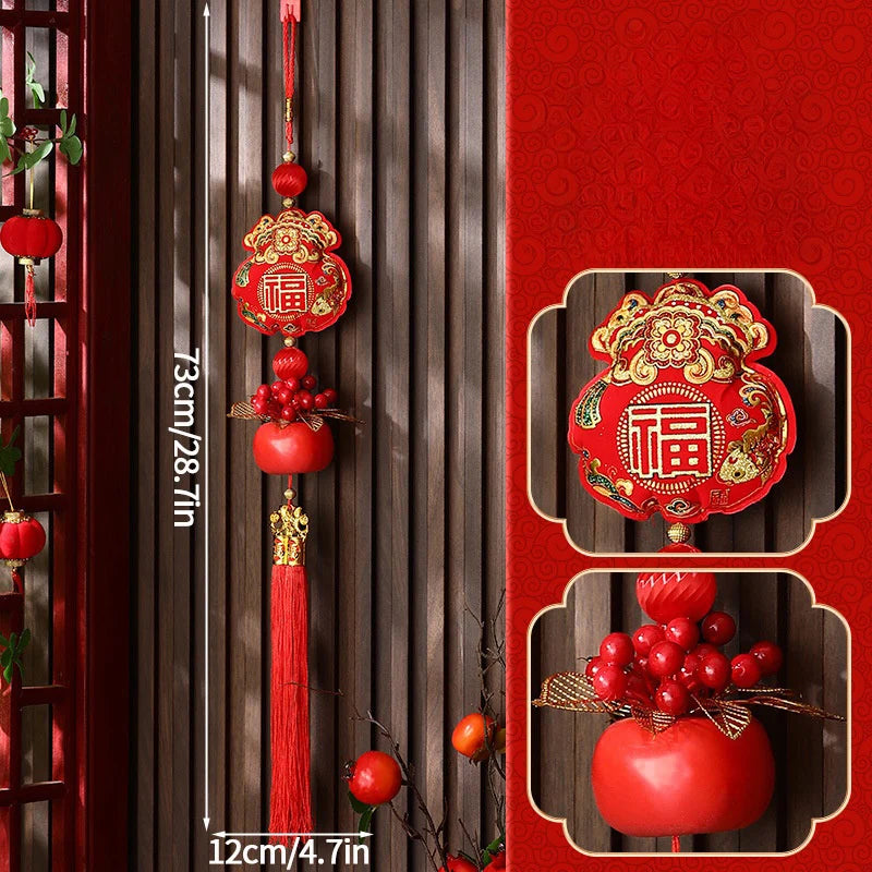 Chinese New Year 2025 Decorations Chinese Spring Festival Hanging Pendant Door Wall Ornament Traditional Chinese Room Decoration