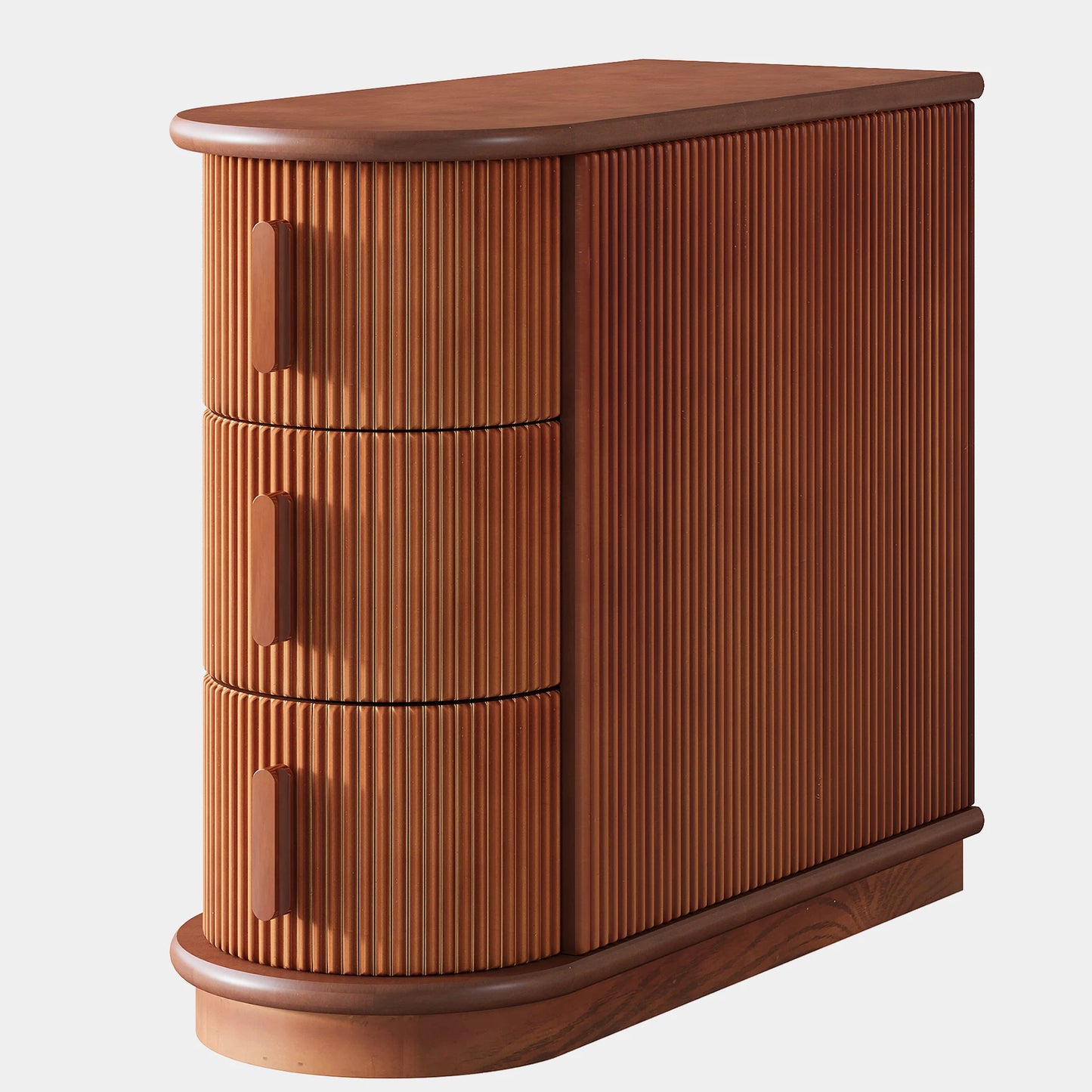 Tribesigns Solid Wood End Table, 3-Drawer Modern Sofa Side Table, No Assembly Required, Narrow Chair Side Table Slim Nightstand