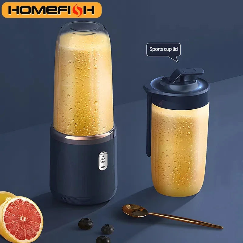 Portable Juicer Blender 400ml Electric Fruit Juicer USB Charging Cup Smoothie Blender Machine 2cups