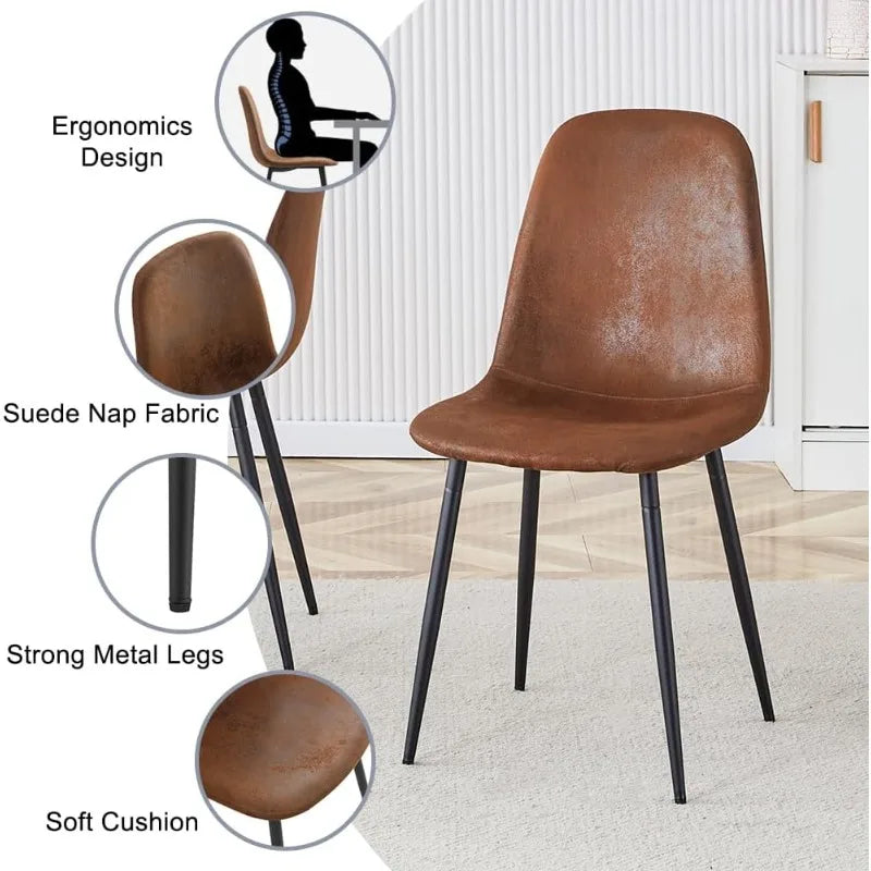 9-Piece Modern Dining Set - 71'' Rectangle Wood Table + 8 Fabric Chairs