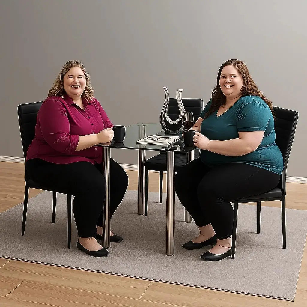 Black Dining Room Chairs Set of 4, PU Leather Balck Kitchen Chairs with Padded High Back  Foot Cap Protection, No Table