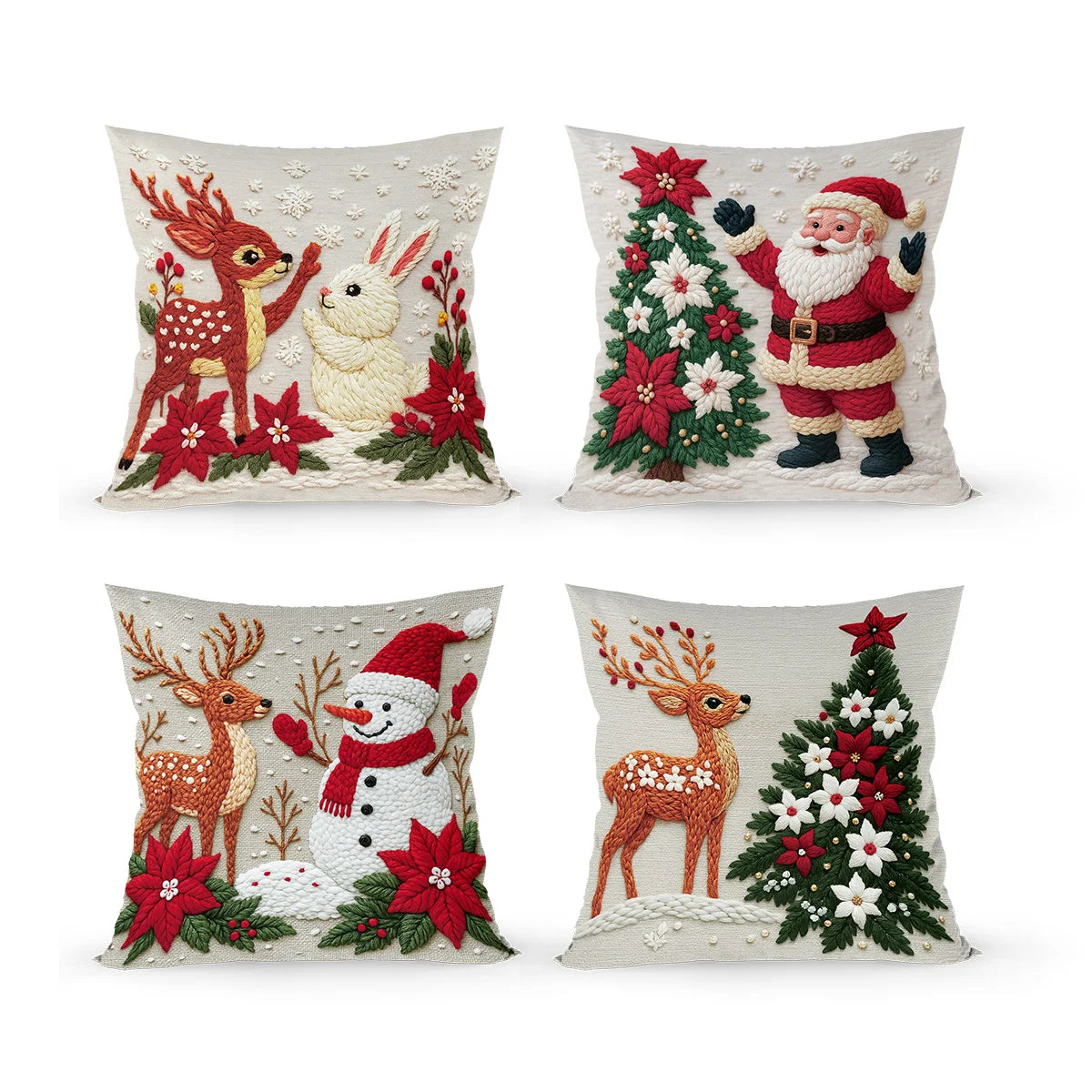 4pcs Merry Christmas Cushion Cover Home Decorations 2025 Christmas Ornament Pillow Case Xmas Navidad Gifts New Year Gifts 2026