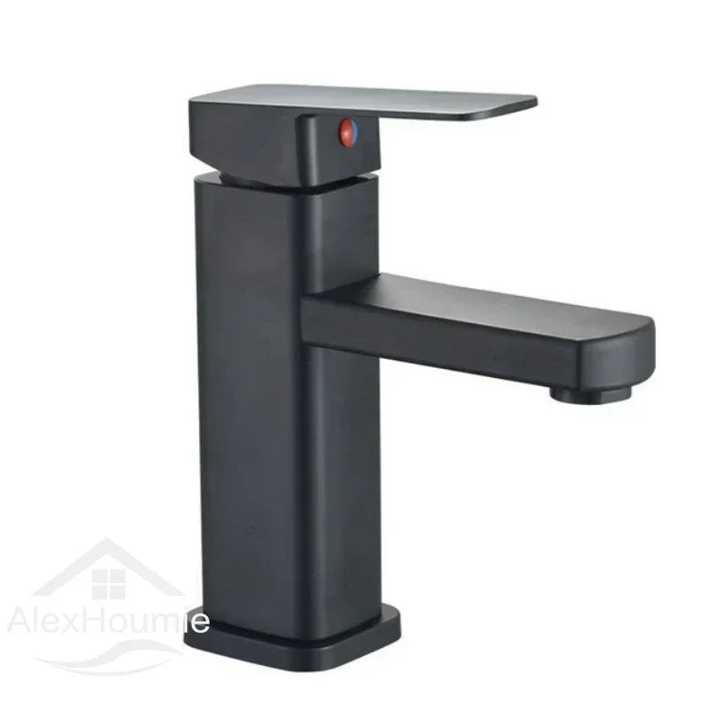 Bathroom Water Tap Washroom Faucet Deck Mounted Single Hole Single Handel Hot and Cold Water Mixer