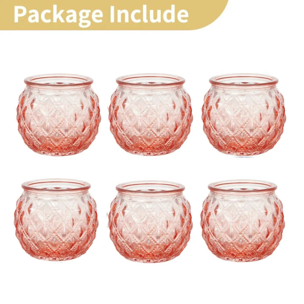 6/12Pcs Blue Votive Candle Holders Glass Candlestick for Party Decoration Tea Lights Candle Holders for Wedding Home Table Decor