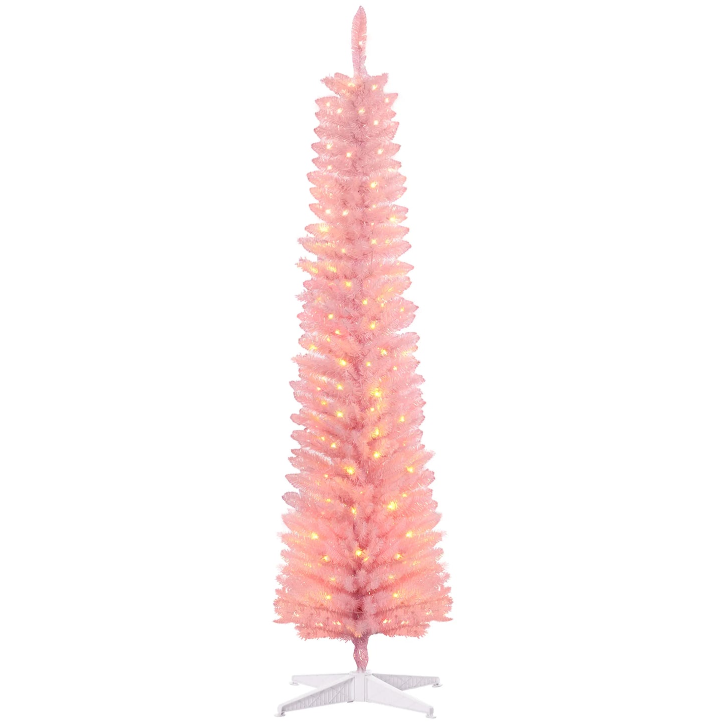 6ft Pencil Prelit Artificial Christmas Tree with 360 Colorful Surface Branches