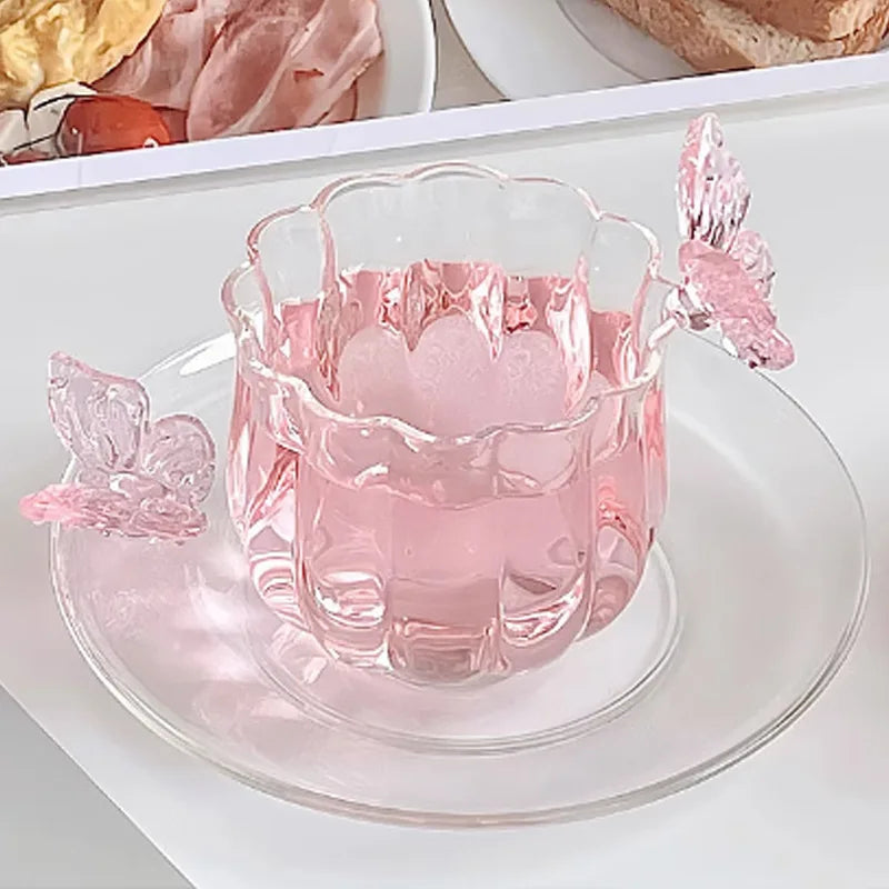 High Borosilicate Glass Butterfly Cup Handmade Narcissus Cup Creative Transparent