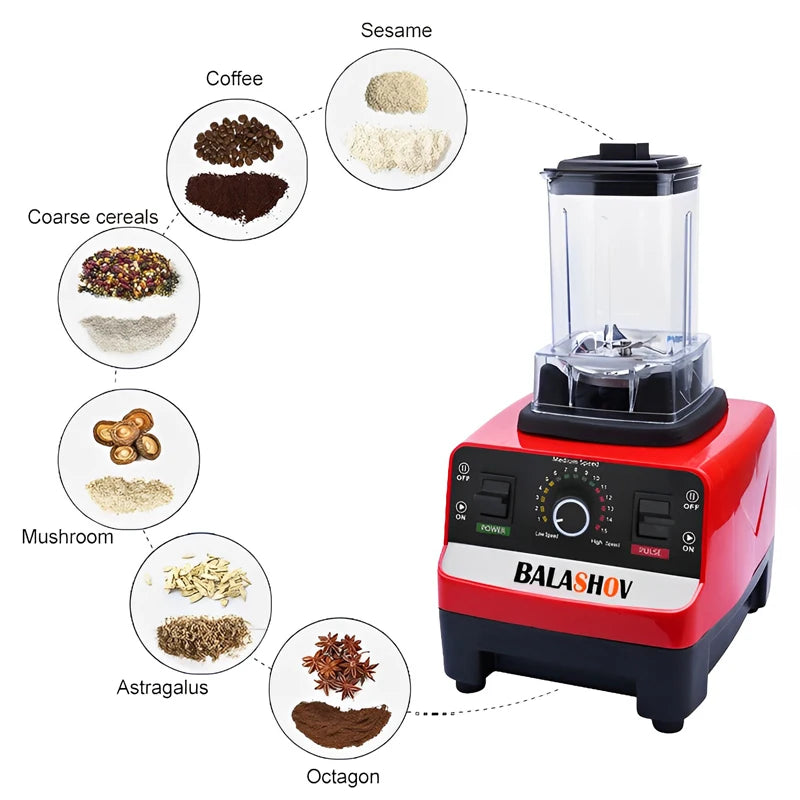 2000W Heavy Duty Commercial Blender Stationary Mixer Food Processor Ice Smoothies
