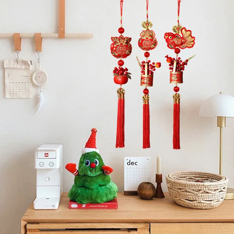 Chinese New Year 2025 Decorations Chinese Spring Festival Hanging Pendant Door Wall Ornament Traditional Chinese Room Decoration