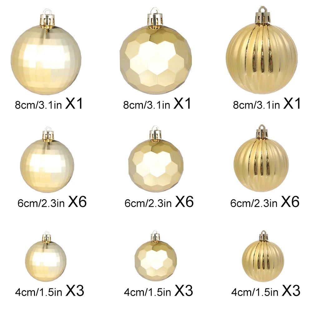30Pcs Christmas Balls 4-8CM Hanging Ball Christmas Tree Pendant Ornaments for Home Party Decor 2026 New Year Navidad Accessories