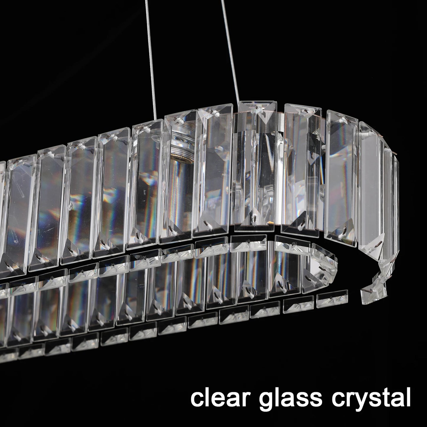 VETRULUS Modern Luxury Crystal Oval Design Led Chandelier Ceiling Lamp Nordic Pendant Hanging Light Fixture Living Bedroom Hotel