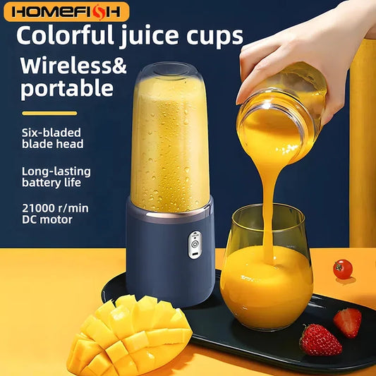Portable Juicer Blender 400ml Electric Fruit Juicer USB Charging Cup Smoothie Blender Machine 2cups