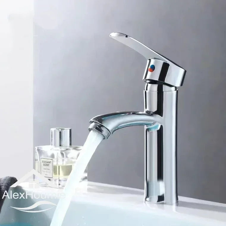 Bathroom Water Tap Washroom Faucet Deck Mounted Single Hole Single Handel Hot and Cold Water Mixer