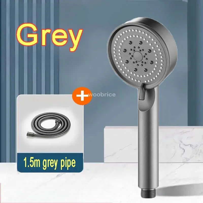 Bathroom Sink Faucet Head of A Shower High Pressure 5 Modes Adjustable with Hose Water Saving One-Key Stop Bathroom Accessories