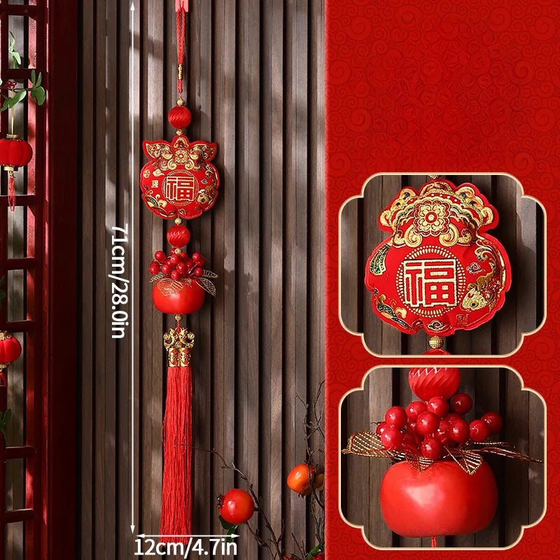 Chinese New Year 2025 Decorations Chinese Spring Festival Hanging Pendant Door Wall Ornament Traditional Chinese Room Decoration