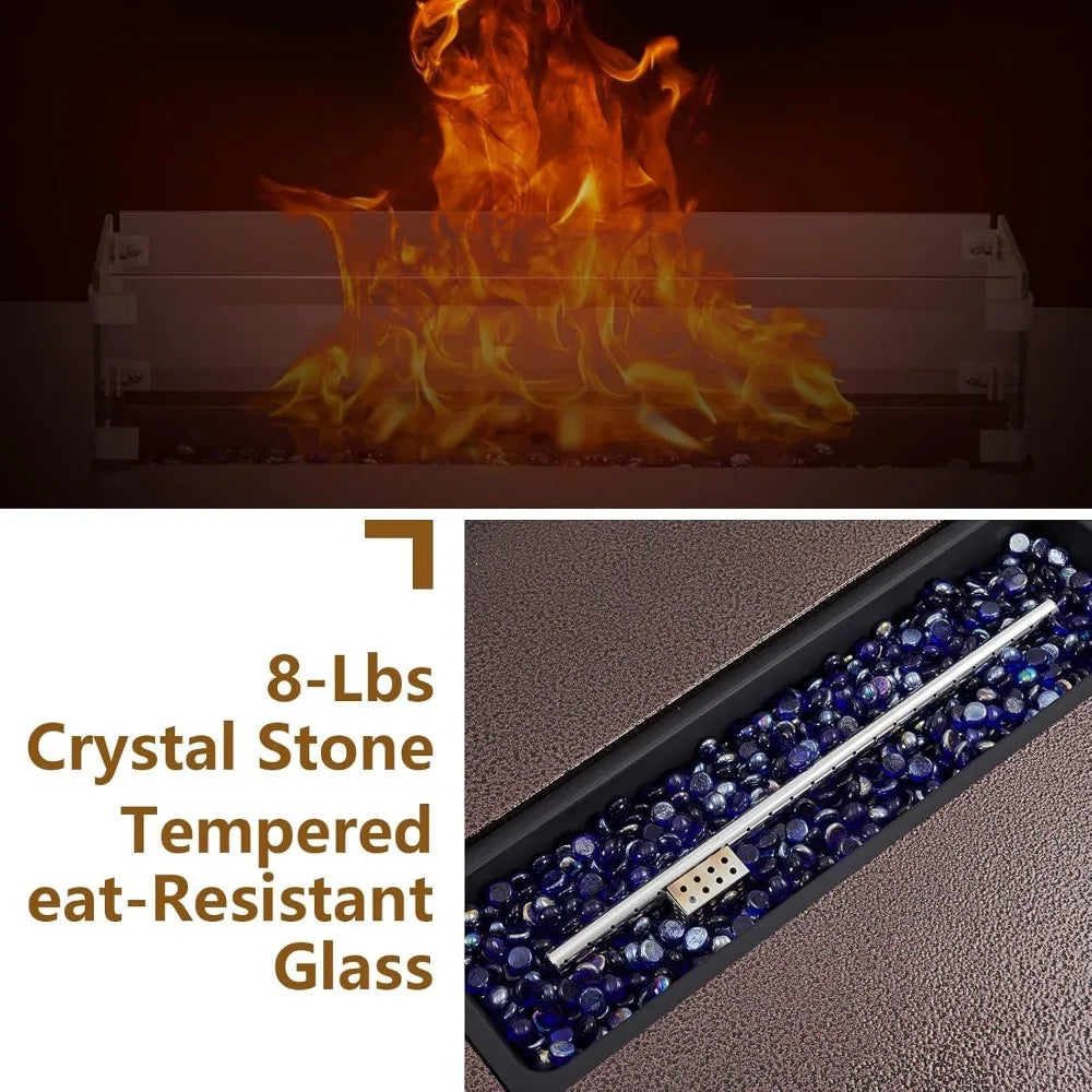 48 - Inch Outdoor Propane Fire Pit Table with Piezo Ignition and Dual - Function Design for Patio, Deck and Garden