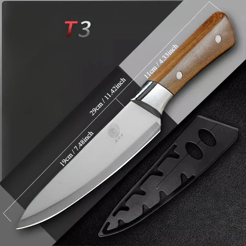 1-3pcs Butcher's Precision Knife Set with sheath Premium Imitation wood Handles -