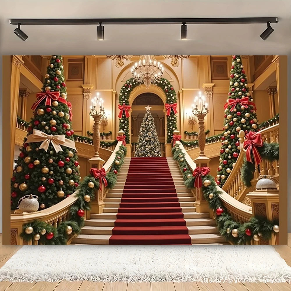 Merry Christmas Decorative Background Arched Xmas Tree Winter 2025 Christmas Indoor Photography Backdrop Photo Studio Props